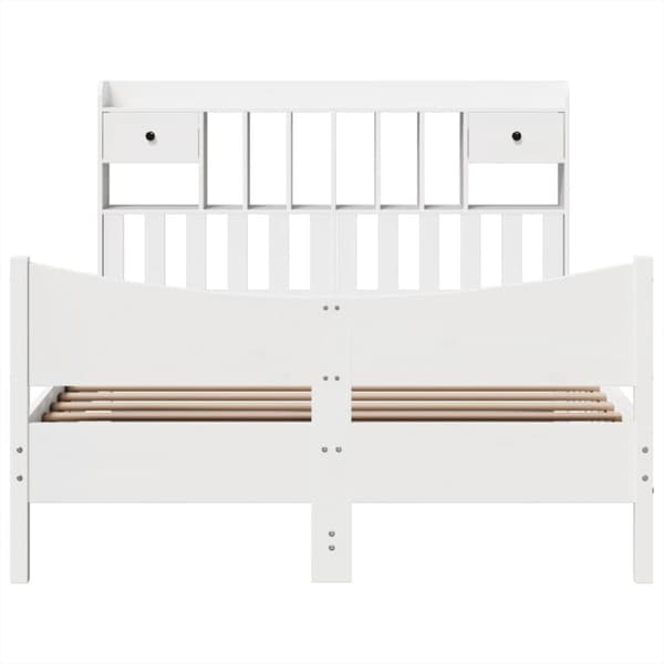 vidaXL Sengeramme uten madrass hvit 140x190 cm heltre furu