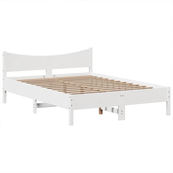vidaXL Sengeramme uten madrass hvit 140x190 cm heltre furu