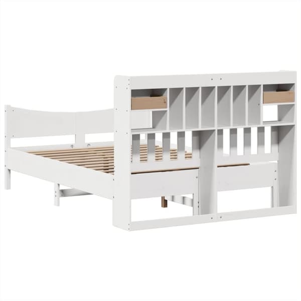 vidaXL Sengeramme uten madrass hvit 140x190 cm heltre furu