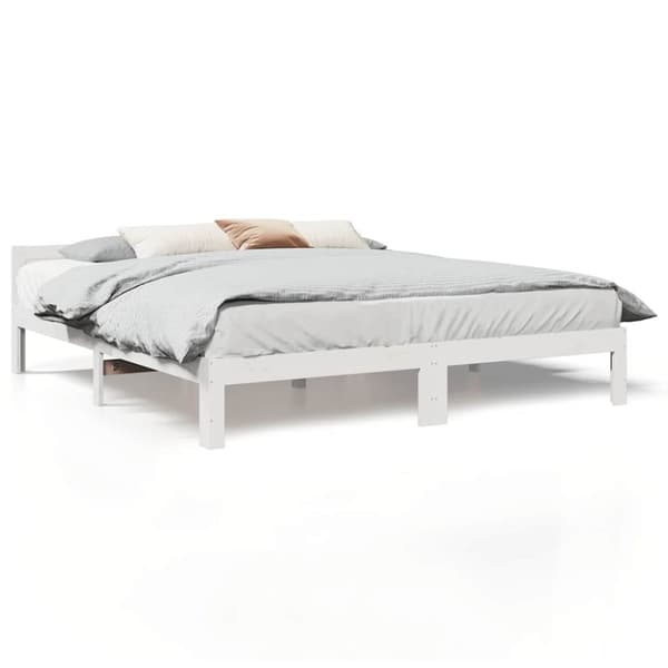 vidaXL Sengeramme uten madrass hvit 180x200 cm heltre furu