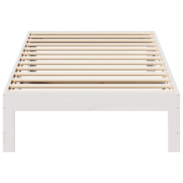 vidaXL Sengeramme uten madrass hvit 90x200 cm heltre furu