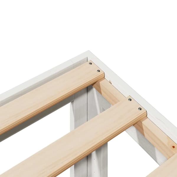 vidaXL Sengeramme uten madrass hvit 90x200 cm heltre furu