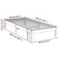 Miniatyrbilde 11 av 11: vidaXL Sengeramme uten madrass hvit 90x200 cm heltre furu
