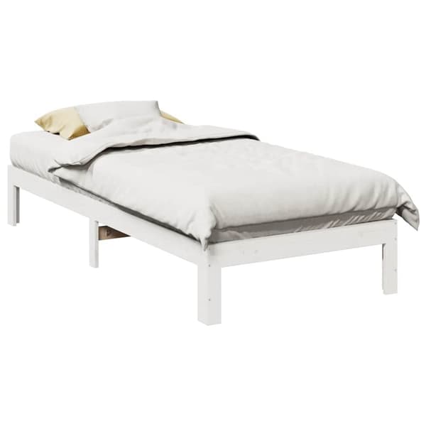 vidaXL Sengeramme uten madrass hvit 90x200 cm heltre furu