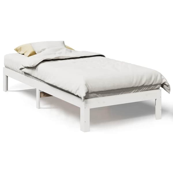 vidaXL Sengeramme uten madrass hvit 90x200 cm heltre furu