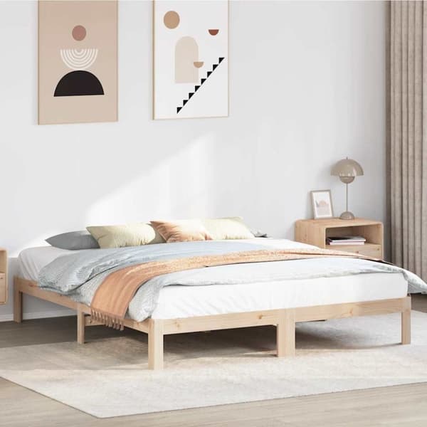 vidaXL Sengeramme uten madrass 160x200 cm heltre furu