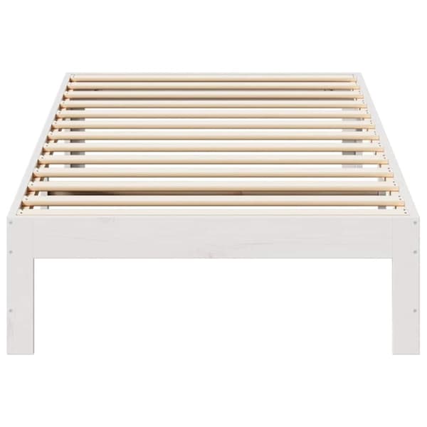vidaXL Sängynrunko ilman patjaa valkoinen 80x200 cm täysi mänty
