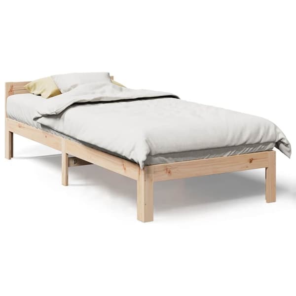 vidaXL Sängynrunko ilman patjaa 90x200 cm täysi mänty
