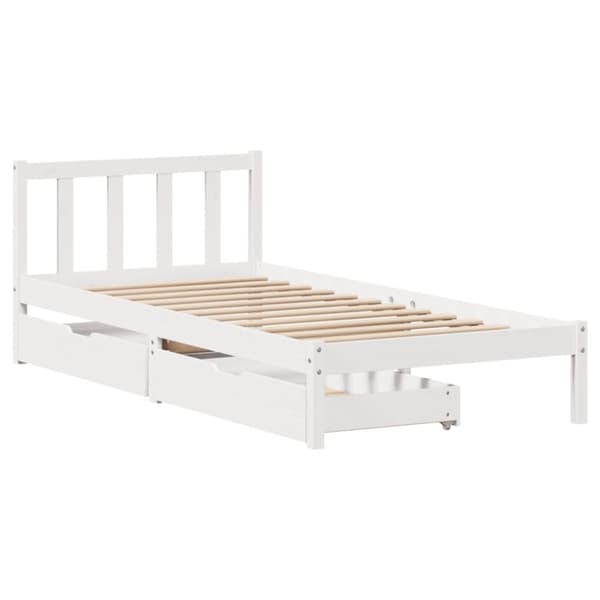 vidaXL Sengeramme uten madrass hvit 75x190 cm heltre furu