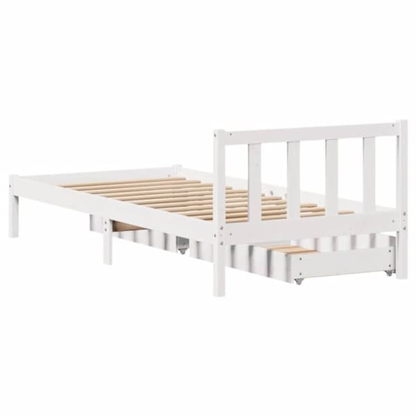 vidaXL Sengeramme uten madrass hvit 75x190 cm heltre furu