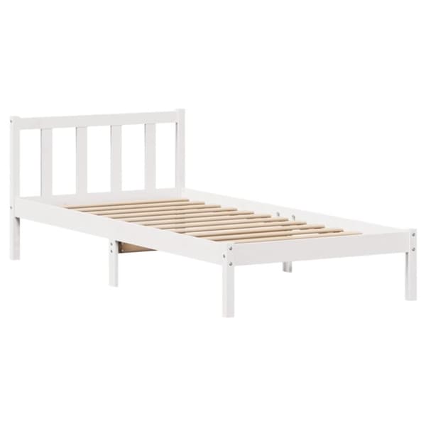 vidaXL Sengeramme uten madrass hvit 75x190 cm heltre furu