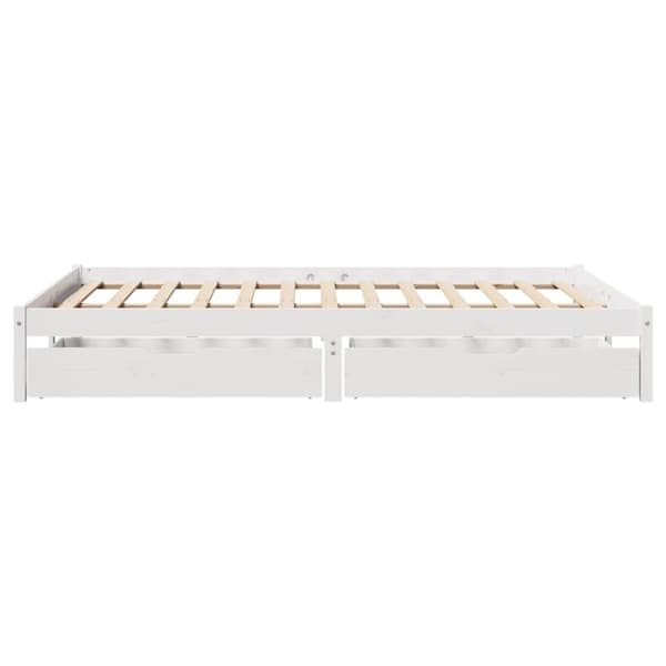 vidaXL Sengeramme uten madrass hvit 135x190 cm heltre furu