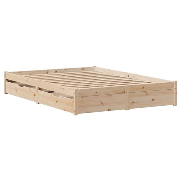 vidaXL sengeramme uden madras 140x190 cm massivt fyrretræ