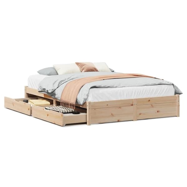 vidaXL sengeramme uden madras 140x190 cm massivt fyrretræ