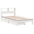 Miniatyrbilde 4 av 11: vidaXL Seng med bokhylle uten madrass hvit 100x200 cm heltre furu