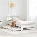 Miniatyrbilde 2 av 11: vidaXL Seng med bokhylle uten madrass hvit 100x200 cm heltre furu
