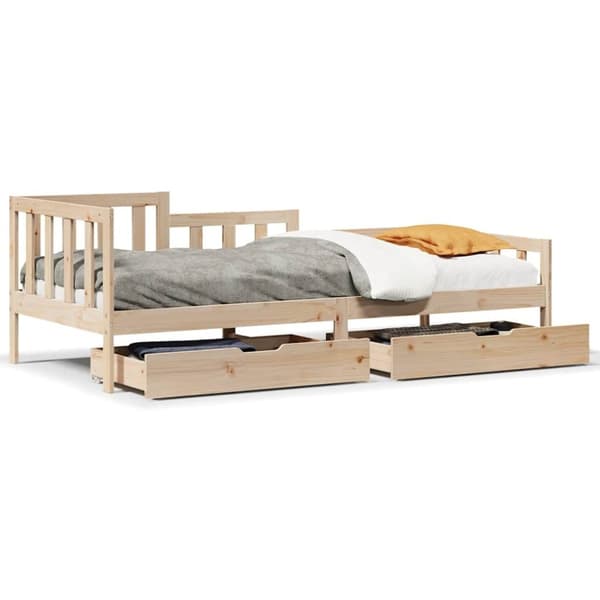 vidaXL Vuodesohva laatikoilla 90x200 cm täysi mänty