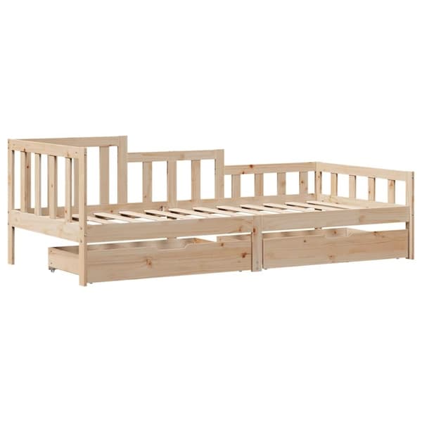 vidaXL Vuodesohva laatikoilla 90x200 cm täysi mänty