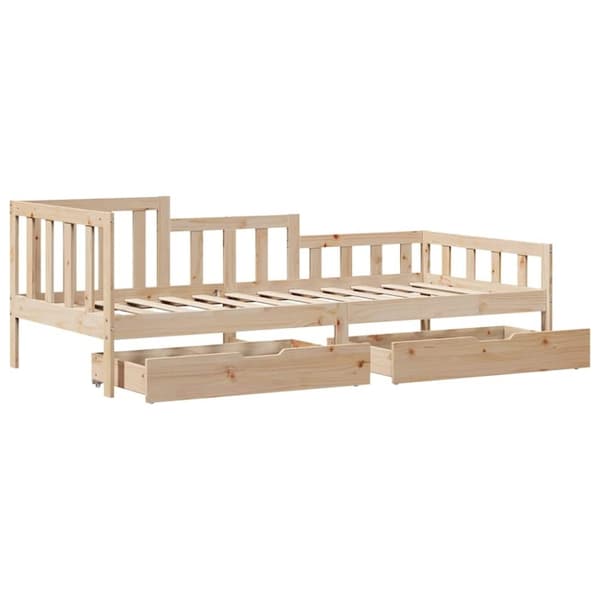vidaXL Vuodesohva laatikoilla 90x200 cm täysi mänty