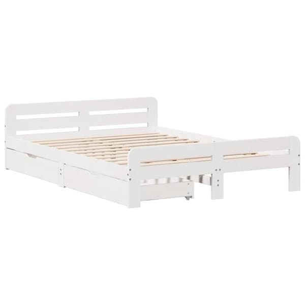 vidaXL sengeramme uden madras 160x200 cm massivt fyrretræ hvid