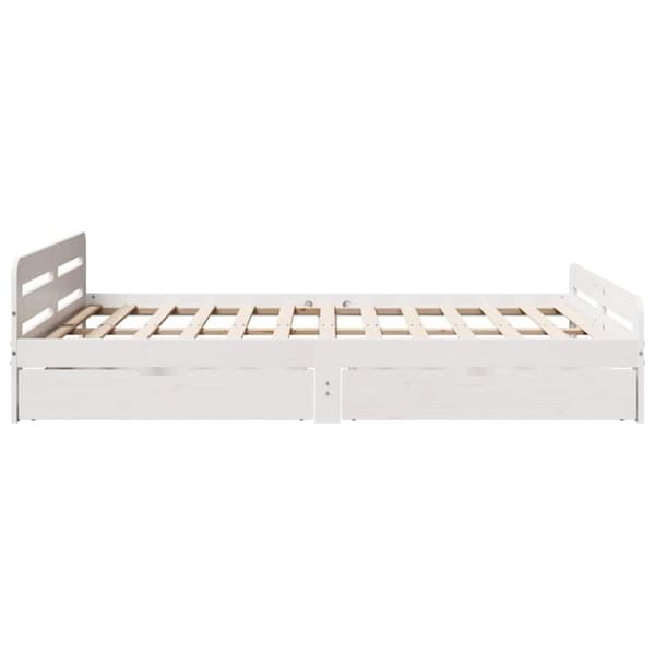 vidaXL sengeramme uden madras 160x200 cm massivt fyrretræ hvid