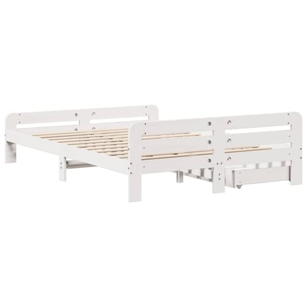 vidaXL sengeramme uden madras 160x200 cm massivt fyrretræ hvid