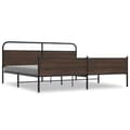 Miniatyrbilde 3 av 10: vidaXL Sengeramme i metall uten madrass brun eik 193x203 cm