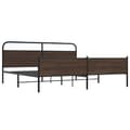 Miniatyrbilde 4 av 10: vidaXL Sengeramme i metall uten madrass brun eik 193x203 cm