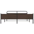 Miniatyrbilde 6 av 10: vidaXL Sengeramme i metall uten madrass brun eik 193x203 cm