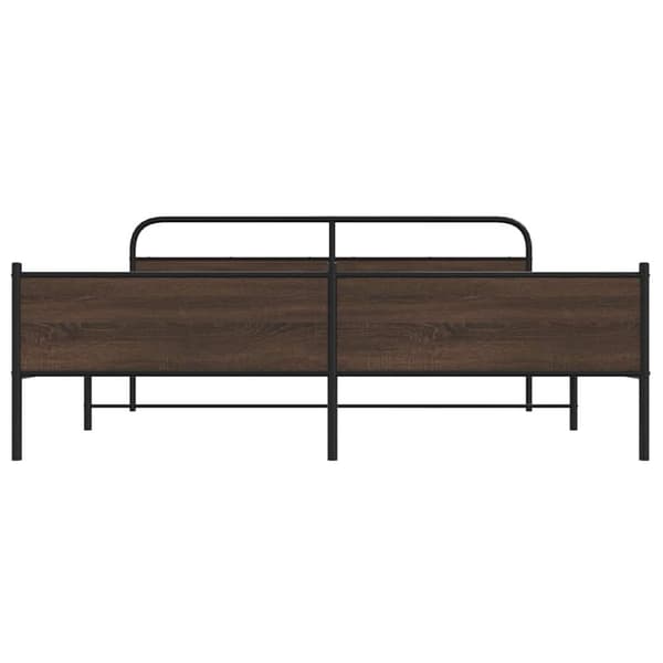 vidaXL Sengeramme i metall uten madrass brun eik 193x203 cm