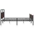 Miniatyrbilde 7 av 10: vidaXL Sengeramme i metall uten madrass brun eik 193x203 cm