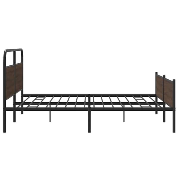 vidaXL Sengeramme i metall uten madrass brun eik 193x203 cm