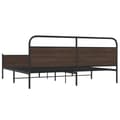 Miniatyrbilde 8 av 10: vidaXL Sengeramme i metall uten madrass brun eik 193x203 cm