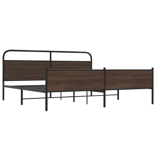 vidaXL sengeramme uden madras 183x213 cm metal brun egetræsfarve