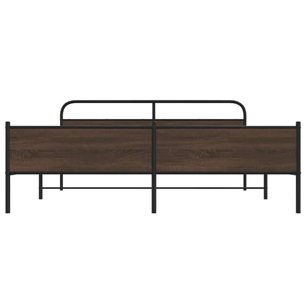 vidaXL sengeramme uden madras 183x213 cm metal brun egetræsfarve