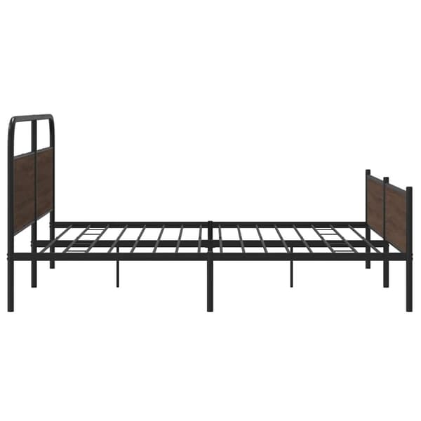 vidaXL sengeramme uden madras 183x213 cm metal brun egetræsfarve