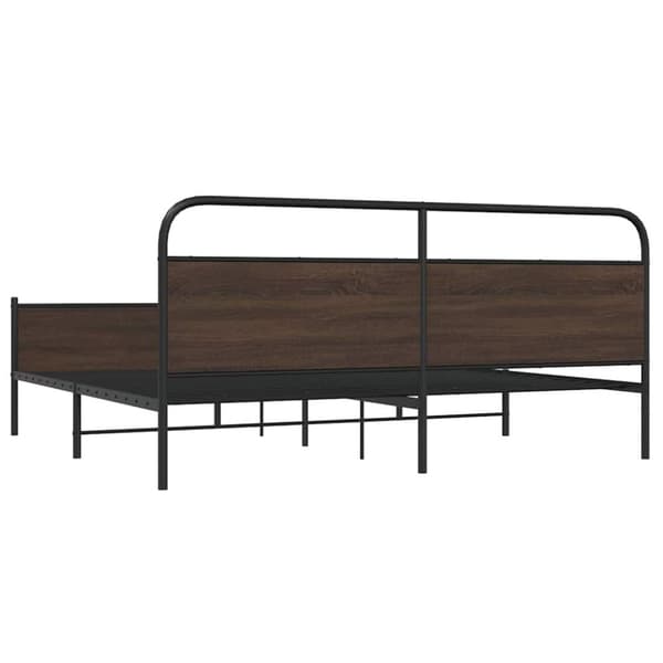 vidaXL sengeramme uden madras 183x213 cm metal brun egetræsfarve