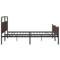 Miniatyrbilde 7 av 10: vidaXL Sengeramme i metall uten madrass brun eik 183x213 cm