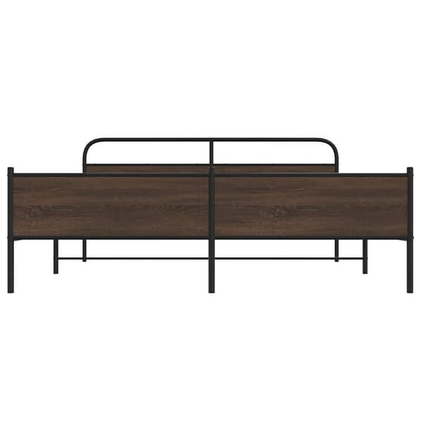 vidaXL Sengeramme i metall uten madrass brun eik 200x200 cm