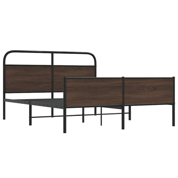 vidaXL Sengeramme i metall uten madrass brun eik 150x200 cm