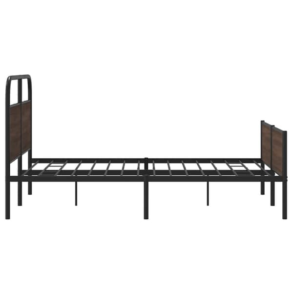 vidaXL Sengeramme i metall uten madrass brun eik 150x200 cm