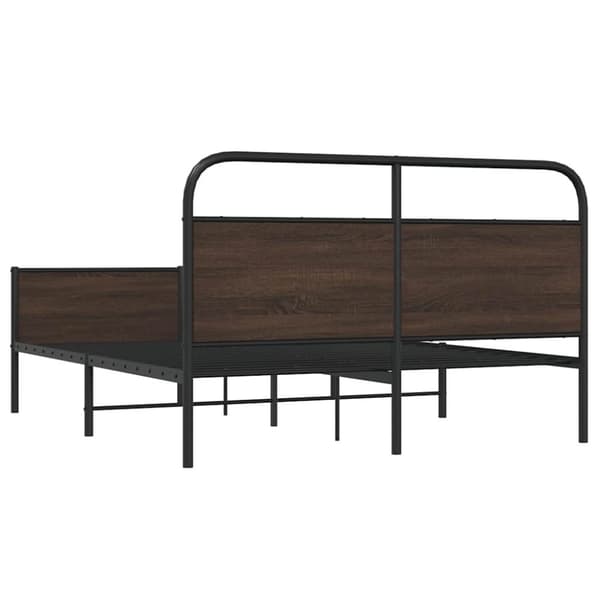 vidaXL Sengeramme i metall uten madrass brun eik 150x200 cm