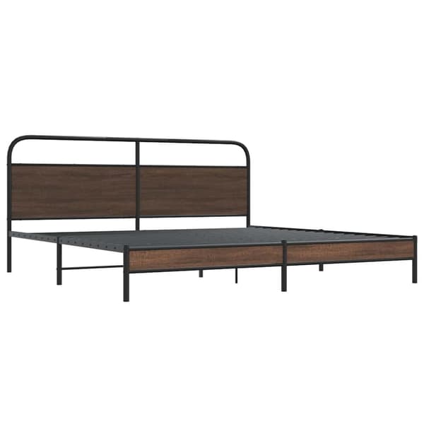 vidaXL Metallinen sängynrunko ruskea tammi 180x200 cm