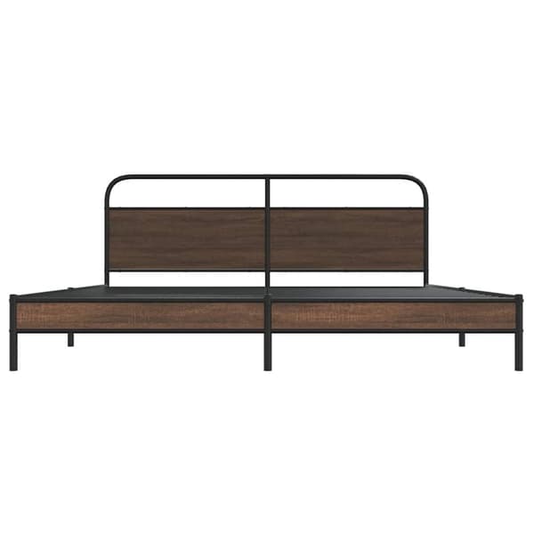 vidaXL Metallinen sängynrunko ruskea tammi 180x200 cm