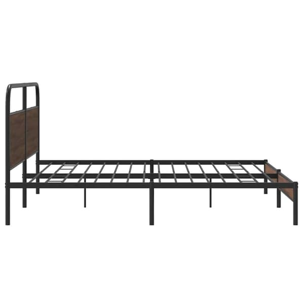 vidaXL Metallinen sängynrunko ruskea tammi 180x200 cm