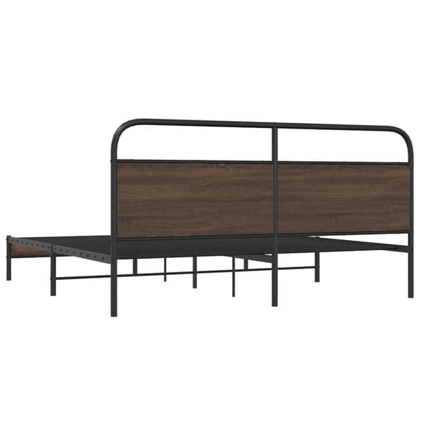 vidaXL Metallinen sängynrunko ruskea tammi 180x200 cm
