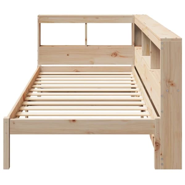 vidaXL Seng med bokhylle uten madrass 90x200 cm heltre furu