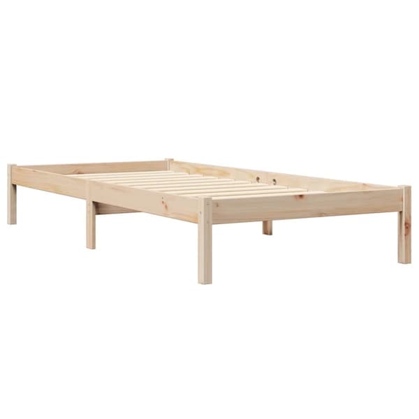 vidaXL Seng med bokhylle uten madrass 90x200 cm heltre furu