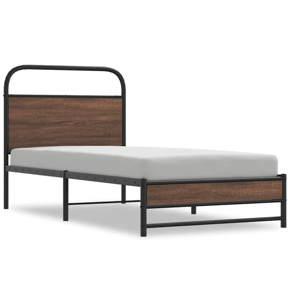 vidaXL Sengeramme uten madrass brun eik 90x190 cm konstruert tre
