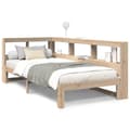 Miniatyrbilde 3 av 11: vidaXL Seng med bokhylle uten madrass 90x200 cm heltre furu